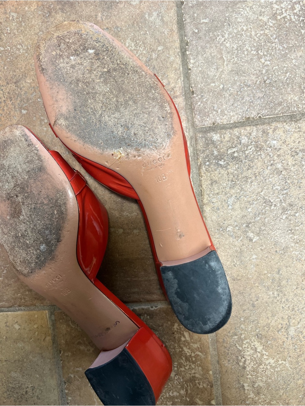 Gucci Red Patent Leather Horsebit Mules - Picture 11 of 11